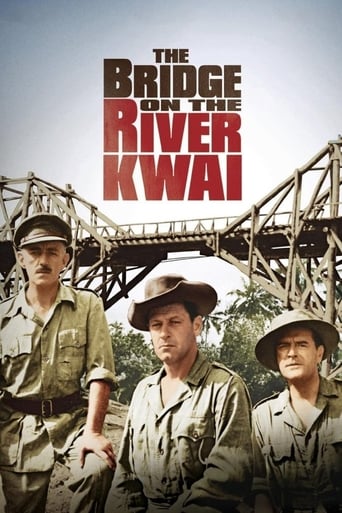 The classic story of English POWs in Burma forced to build a bridge to aid the war effort of their Japanese captors. British and American intelligence officers conspire to blow up the structure, but Col. Nicholson , the commander who supervised the bridge's construction, has acquired a sense of pride in his creation and tries to foil their plans.
